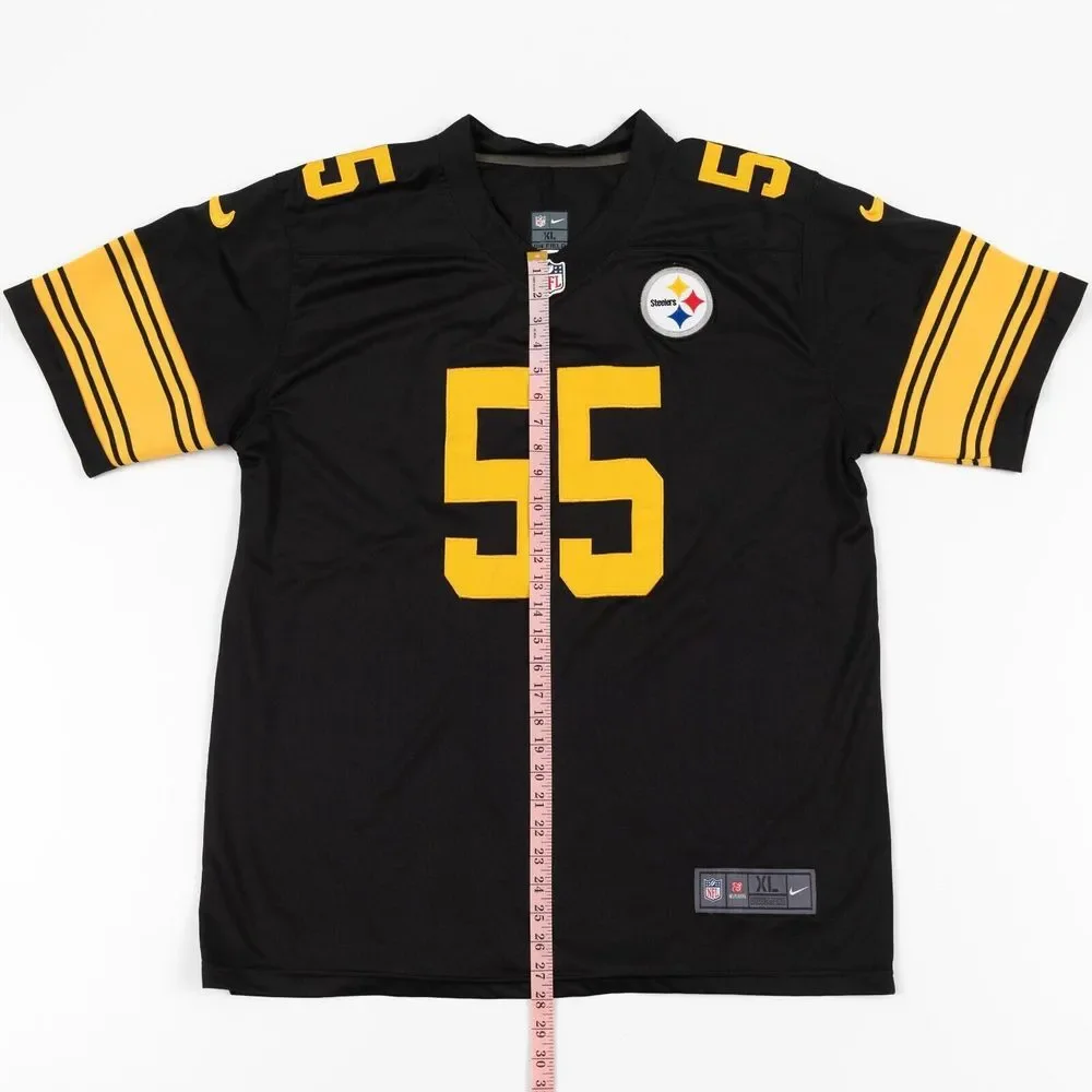 Pittsburgh Steelers Devin Bush Home Jersey Men's XL Nike On Field Stitched Black